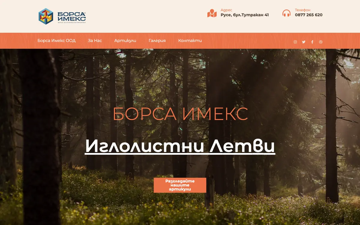 Борса Имекс — сайт, изработен от Weber BG
